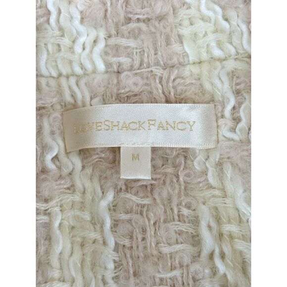 LoveShackFancy Winter White Asryn Tweed Double Breasted Long Coat Size Medium - Picture 9 of 11